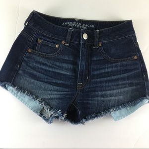AEO Dark Hi-Rise Festival Jean Shorts Size 2